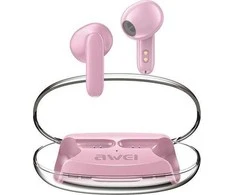 AWEI ausinės Bluetooth 5.3 T85 ENC TWS rožinės spalvos
