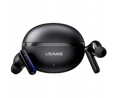 Ausinės Bluetooth USAMS Echo E02 TWS ANC+ENC belaidės juodos spalvos