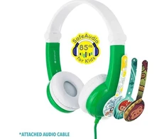 Buddyphones Ausinės vaikams 3+, 85dB, su mikrofonu Connect žalia