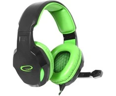Žaidimų ausinės Esperanza Cobra EGH350G, 2x 3.5mm, Juoda-žalia