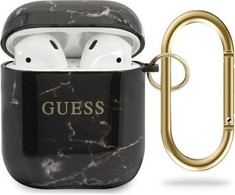 Guess GUACA2TPUMABK AirPods 1/2 cover juoda/juodas Marble Collection