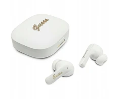 Ausinės Belaidės earphone GUESS TWS Script Metal Logo GUE005415 baltas