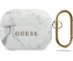 Apple AirPods Pro Guess Marble Collection (GUACAPTPUMAWH) ausinių dėklas baltos spalvos