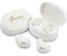 GUESS belaidės ausinės bluetooth TWS + docking station GUTWST30WH baltas