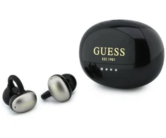 Guess Metallic Finish Classic Logo OWS belaidės ausinės juodos spalvos