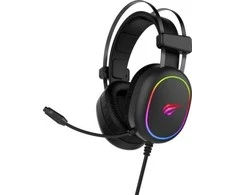Žaidimų ausinės Havit H2016d, RGB, USB + 2x 3.5mm, Juodos