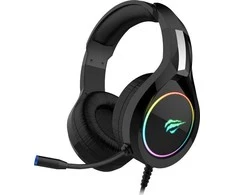 Žaidimų ausinės HAVIT HV-H2232D E-SPORTS, RGB, 50mm, USB jungtis, juodos