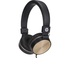 HP DHH-1206 Juodas ausinės su mikrofonu, przewodowa, juoda-auksinė, klasyczna typ 3,5mm jack