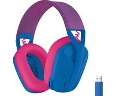 Žaidimų ausinės Logitech G435 Lightspeed, mėlynos/rožinės spalvos