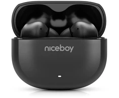 Niceboy Ausinės Niceboy Ausinės Įausdinės Pins 4 Onyx Juodos Juoda ANC BT 6.0 IPX4 Iki 28h