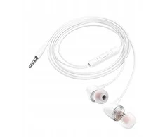 HOCO laidinės ausinės Jack 3,5 mm su mikrofonu M107 baltos spalvos