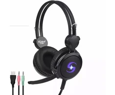 Kubite T-591 žaidimų ausinės 40 m tvarkyklės 1,8 m laidas 2 x 3,5 mm garso / mikrofonas + USB juodas
