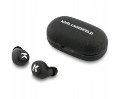 Belaidės ausinės ENC Karl Lagerfeld Saffiano Logo KF003013 juodas
