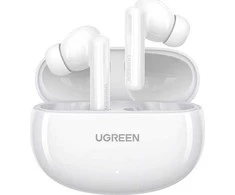 Ugreen HiTune T6 belaidės ausinės with ANC function + USB-A – USB-C kabelis – baltos spalvos