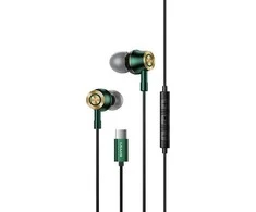 USAMS Ausinės stereo EP-43 metal USB-C žalios spalvos HSEP4302