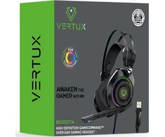 Ausinės Vertux Vertux Ausinės Audiophile 50mm Ausinės aplink ausis Bogota Juodos 3,5mm RGB USB 105 dB