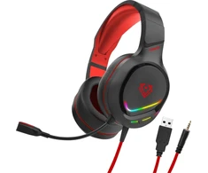 Ausinės Vertux Vertux Žaidimų ausinės su mikrofonu RGB Tokyo Raudonos