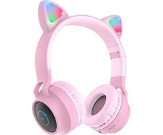 Ausinės bluetooth HOCO W27 Cat Ears rožinės spalvos