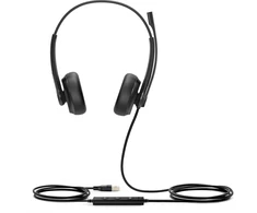 Ausinės Yealink UH34 Dual UC Ausinių rinkinys su laidu su lankeliu ant galvos Biuro/centrum telefoniczne USB Typu-A Juodas