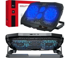 Nešiojamojo kompiuterio aušinimo stovas ART P4 2 x USB A LED juodas