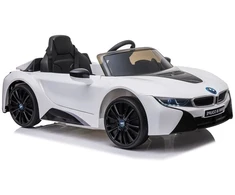 Lean Cars Baltas elektrinis automobilis vaikams BMW i8 Coupe