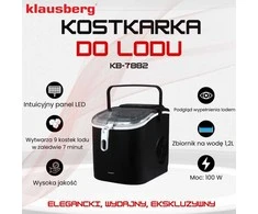 Kostkarka Automatinis ledo gaminimo aparatas, 100 W, LED skydelis, 1,2 l bakas, Klausberg, kb-7882