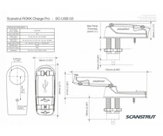 Automobilinis įkroviklis USB-A/C 12/24V 36/60W Scanstrut S.C.-USB-03