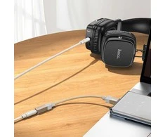 Adapteris AUX USB C (vyras) į Jack 3,5 mm (lizdas) Hoco UPA32C auksinis