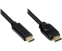 AV adapteris Alcasa Alcasa GC-M0103 kabelio adapteris 5m USB Type-C HDMI Type A (standartinis) juodas