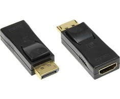 AV adapteris Alcasa HDMI - DisplayPort F/M, juodas