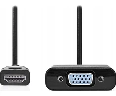 AV adapteris Nedis CCGB34900BK02 kabelio adapteris 0,2 m HDMI A tipo (standartinis) VGA (D-Sub) + 3,5 mm juodas