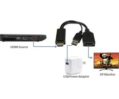 Adapteris AV Techly HDMI - DisplayPort + USB-A juoda (ICOC HDMI-DP12A)