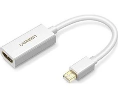 Ugreen MD112 10460 mini DisplayPort (vyriškas) / HDMI (moteriškas) FHD 1080p adapteris - baltas