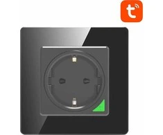 Sieninis šviestuvas Išmanusis WiFi sieninis lizdas Avatto N-WOT10-EU-B TUYA (juodas)