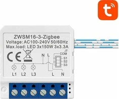 Išmanusis jungiklio modulis ZigBee Avatto ZWSM16-W3 TUYA