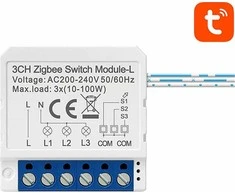 Išmanusis jungiklio modulis ZigBee Avatto LZWSM16-W3 Nėra neutralaus TUYA