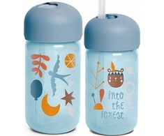 Suavinex Lighting Into The Forest gertuvė su šiaudeliu Mėlyna 340 ml
