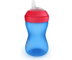 Philips AVENT puodelis minkštu, kramtymui atspariu snapeliu, 300 ml, mėlynas