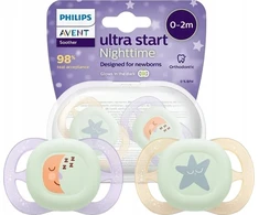 Philips AVENT SCF075/07 Čiulptukas Ultra Start Night 0-2m mėnulis/žvaigždė