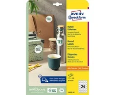 AVERY Avery Zweckform etiketės 40mm, A4, baltos, 24 etiketės, supakuotos 10 vnt, L3415- 10, lazeriniams ir rašaliniams spausdintuvams
