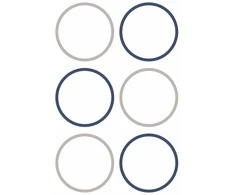 AVERY Etiketter Ø48 mm, hvid med farvet ramme, aftagelige - (4 ark x 6 stk.)