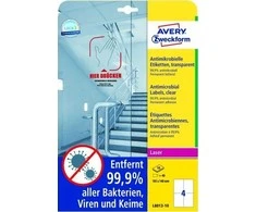 Avery Zweckform „Avery L8013-10“, permatomas, A4, poliesteris, lazerinis, permanentinis, stačiakampis