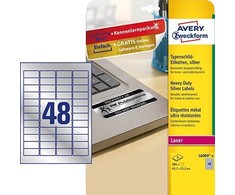 Avery ETIKETĖS ZF L6009-8 45,7X21,2 MM SIDABARAS, 8 LAPŲ