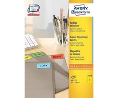 Lipnios etiketės Avery Zweckform, 105x148mm, 4 etiketės lape, 100 lapų, geltonos spalvos