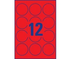 Avery Zweckform Neon etiketė 25 apvalus raudona 63,5 mm 300 apskritimai (L7670R-25)