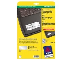 Avery Zweckform etiketės 45.7mm x 21.2mm, A4, sidabro, 48 etiketės (L6009- 20)