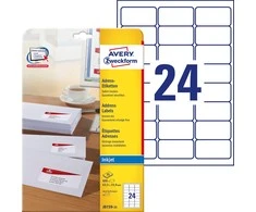 Avery Zweckform A4 AVERIOS 63,5 X 33,9 MM BALTĖ (24)