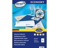 Lipnios etiketės Avery Europe, A4, 105x37mm, 16 etikečių lape, be rėmelio, 100 lapų
