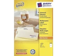 Lipnios etiketės Avery Zweckform , A4, 200x297mm, 1 etiketė lape, su rėmeliu, 100 lapų, baltos spalvos