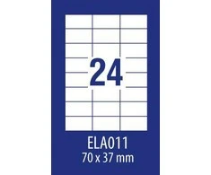 Lipnios etiketės Avery Europe, A4, 70x37mm, 24 etiketės lape, be rėmelio, 100 lapų, baltos spalvos